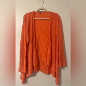 J Jill Cardigan Sweater Women’s Large Open Front Linen Blend Lightweight Coral
